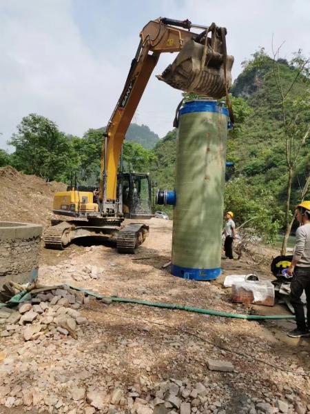 临沂雅安芦山一体化提升泵施工现场